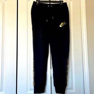 Nike Black and Gold Sweatpants